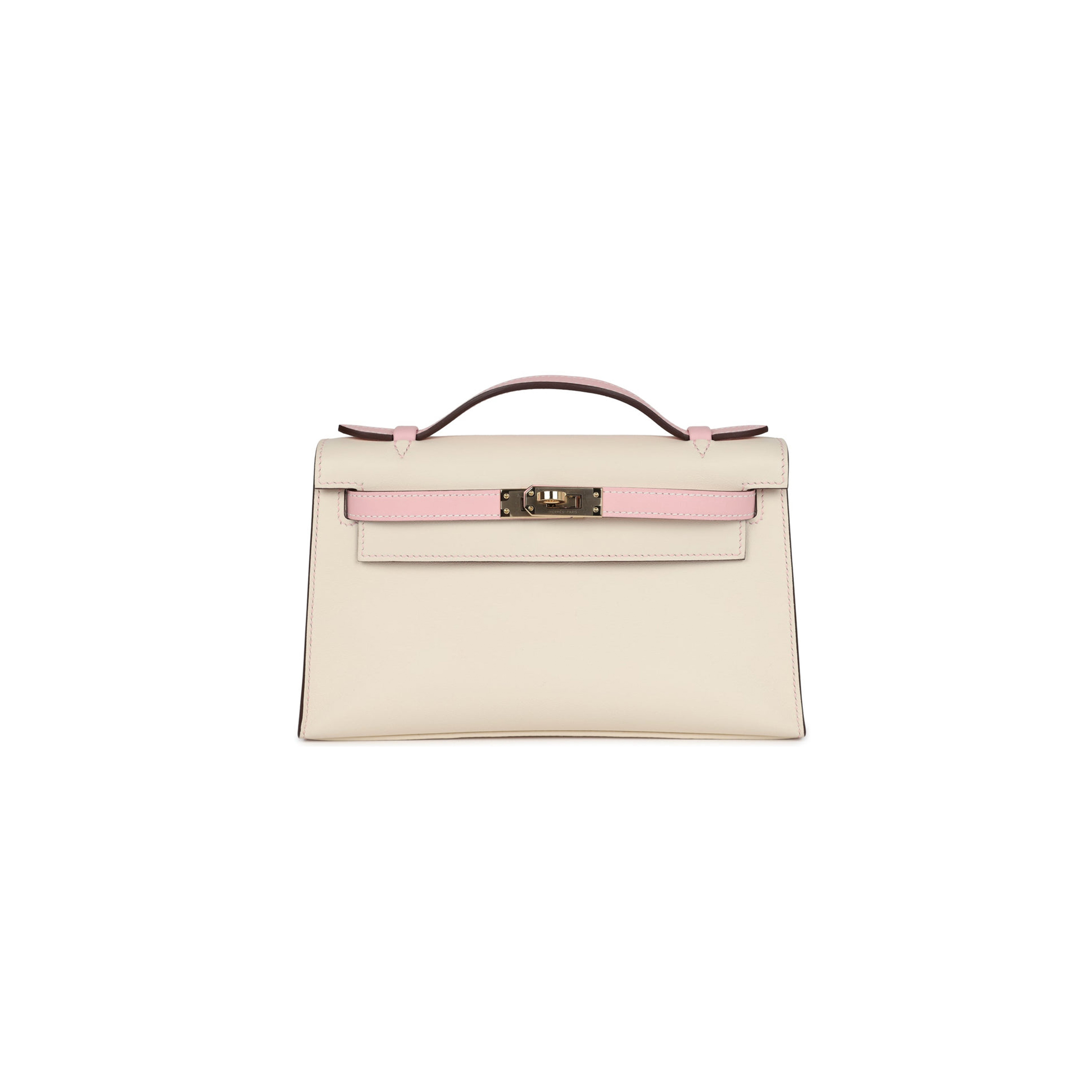 HERMÈS KELLY POCHETTE NATA AND ROSE SAKURA SWIFT (22*14*7cm) 